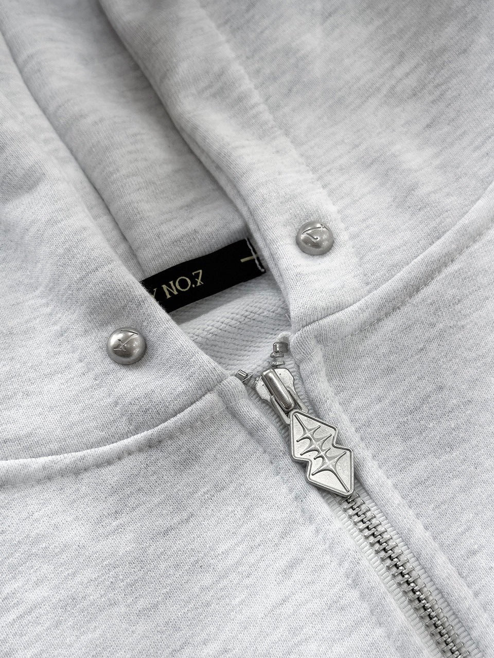 【HOLY NUMBER 7】OVERFIT HIP HOP MOVE CUBIC LETTERING HOODIE ZIP-UP