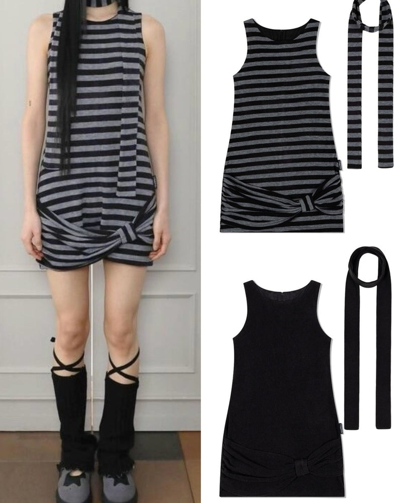 【Uglyshadow】SLEEVELESS RIBBON DRESS