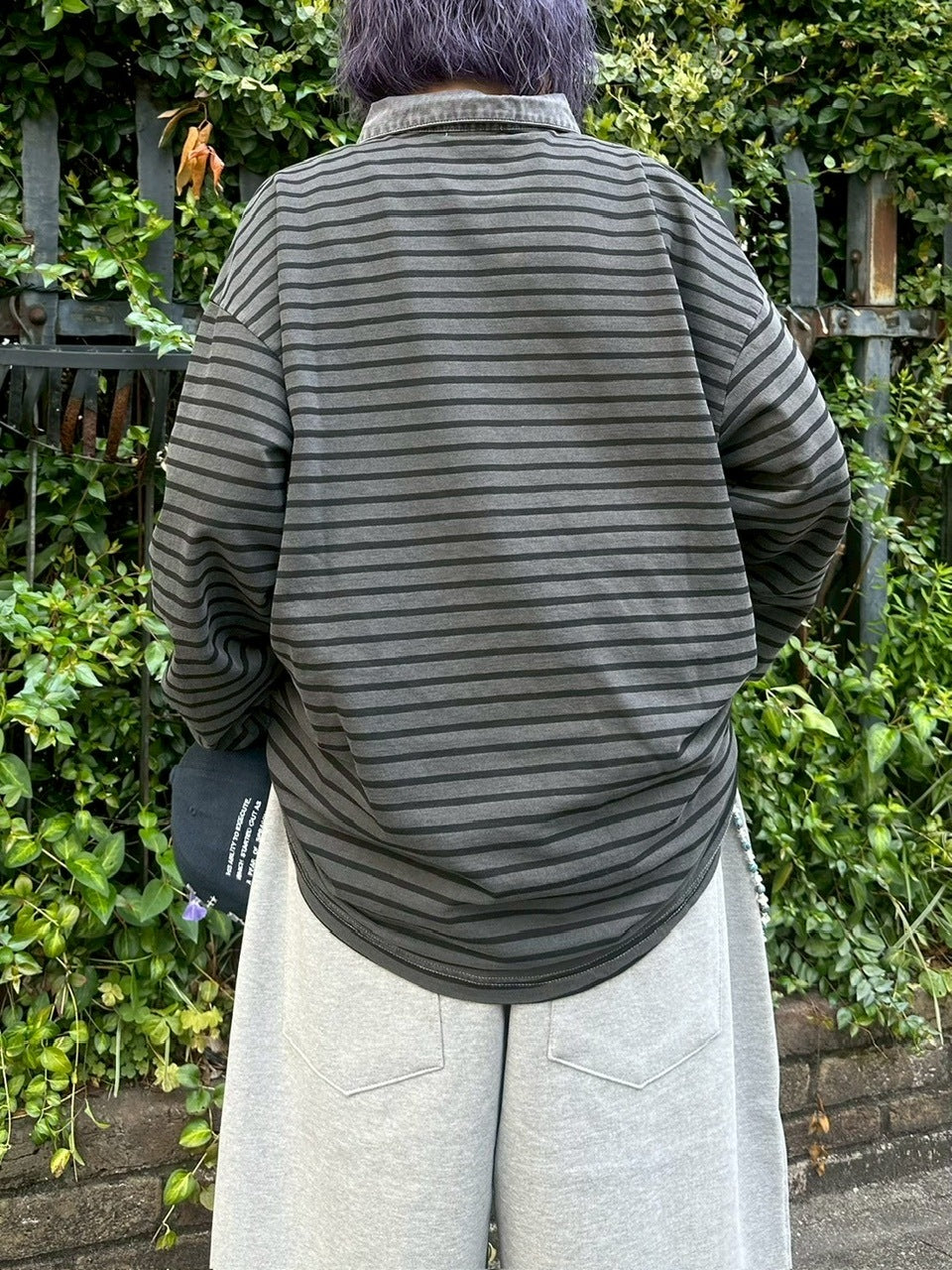 受注制【youll】pigment border polo long tee (2color)