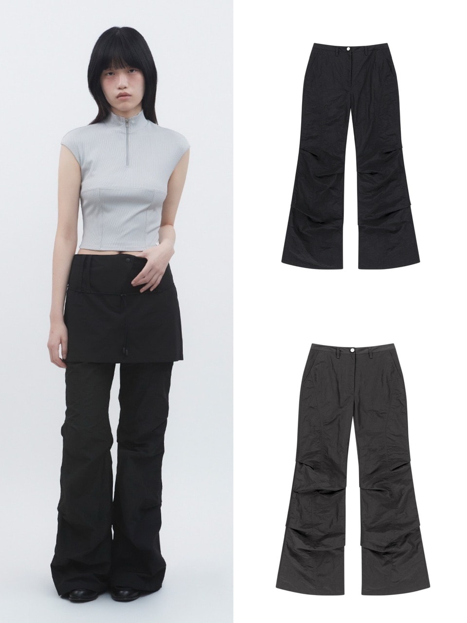 【TUOMIO】TUCKED BOOTSCUT PANTS