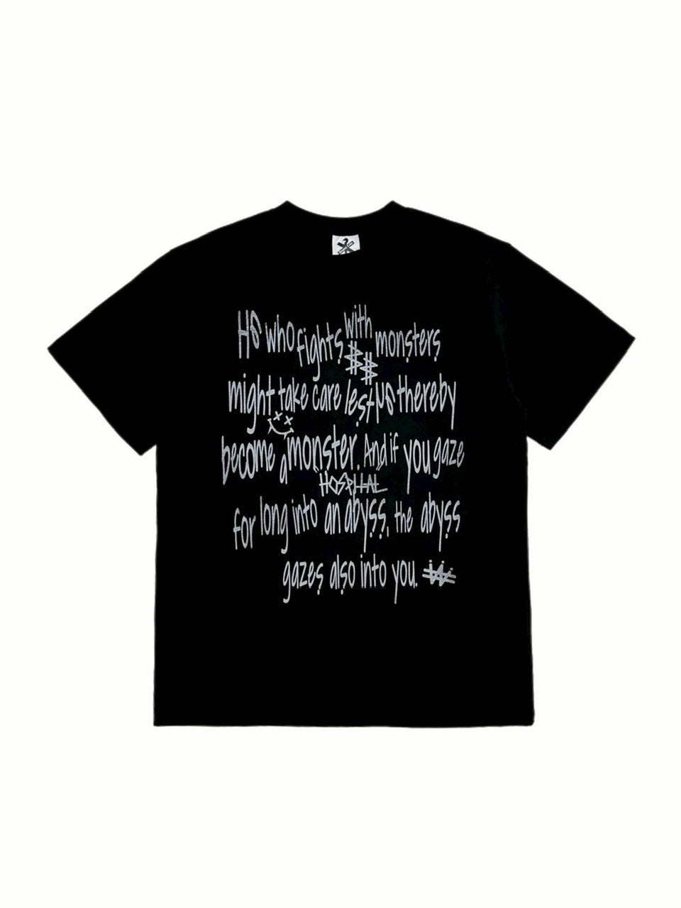 受注制【Chikashitsu +】messaging lettering t-shirt (3color) / 【チカシツプラス】メッセージレタリングプリント半袖Tシャツ