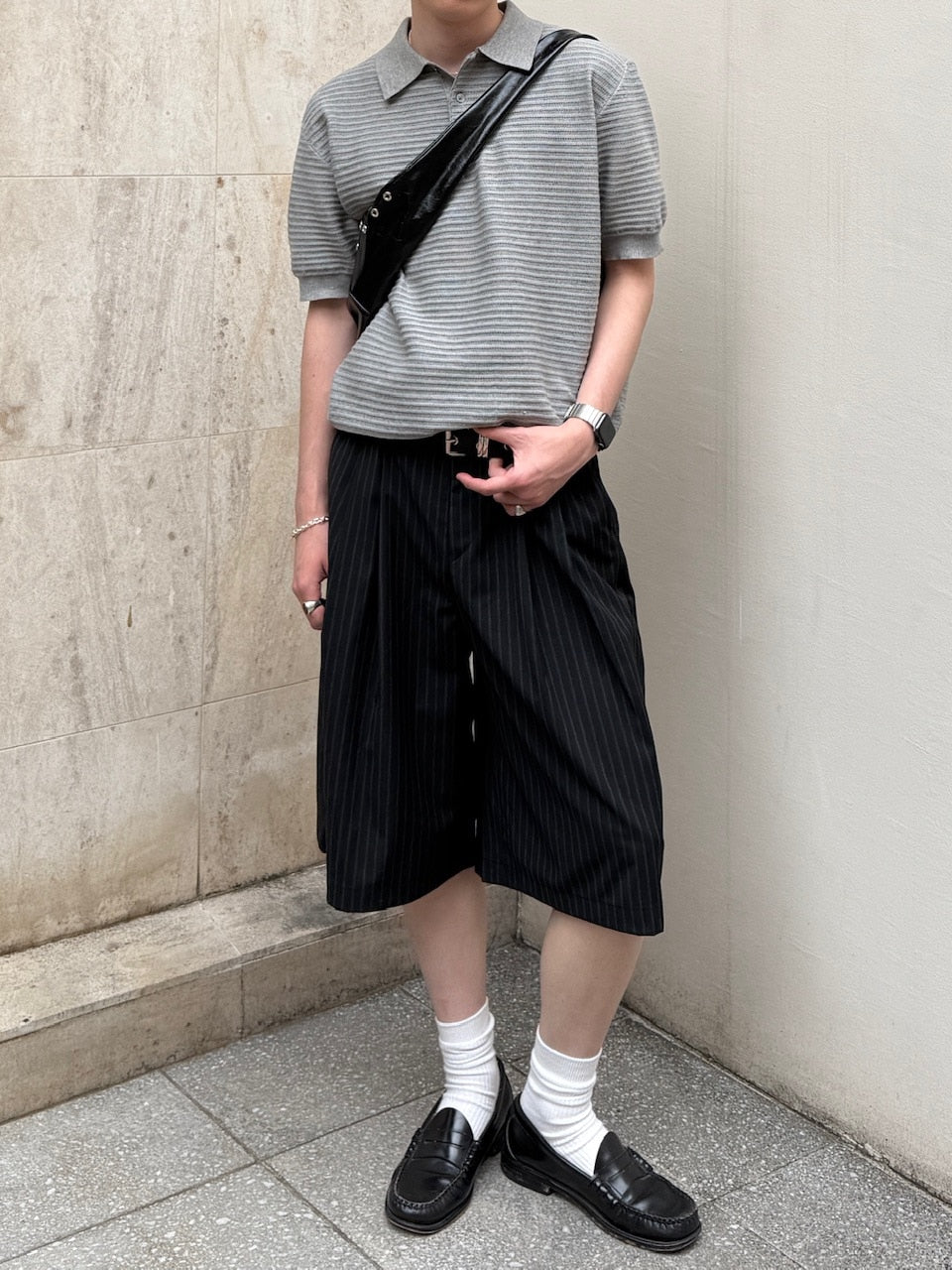 東京店WEB限定受注制【Chikashitsu +】Dry-Touch Rib Knit Polo (2color)