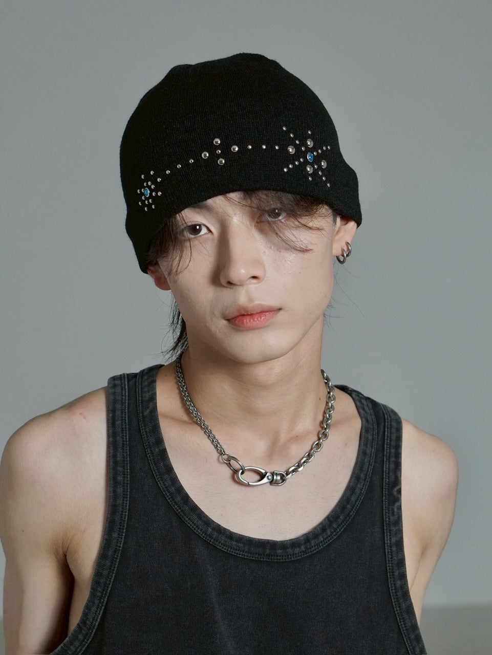 受注制【Chikashitsu +】mulch studs beanie (3color) / 【チカシツプラス】マルチスタッズニット帽子