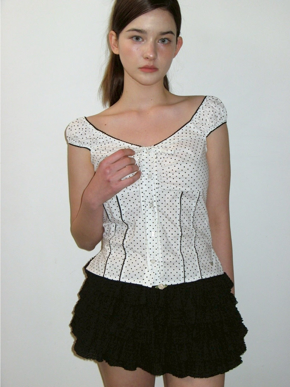 【CRANK】LACE CANCAN SKIRT PANTS