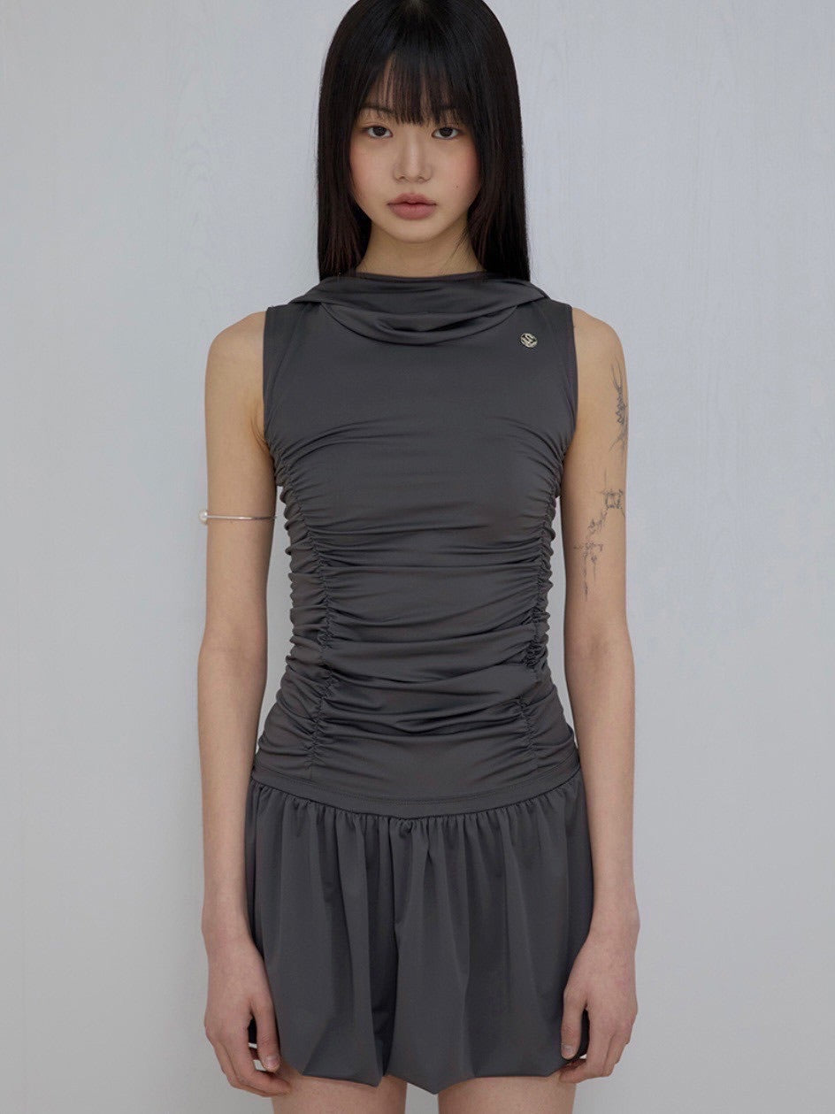 【FLAREUP】Hooded High Neck Dress