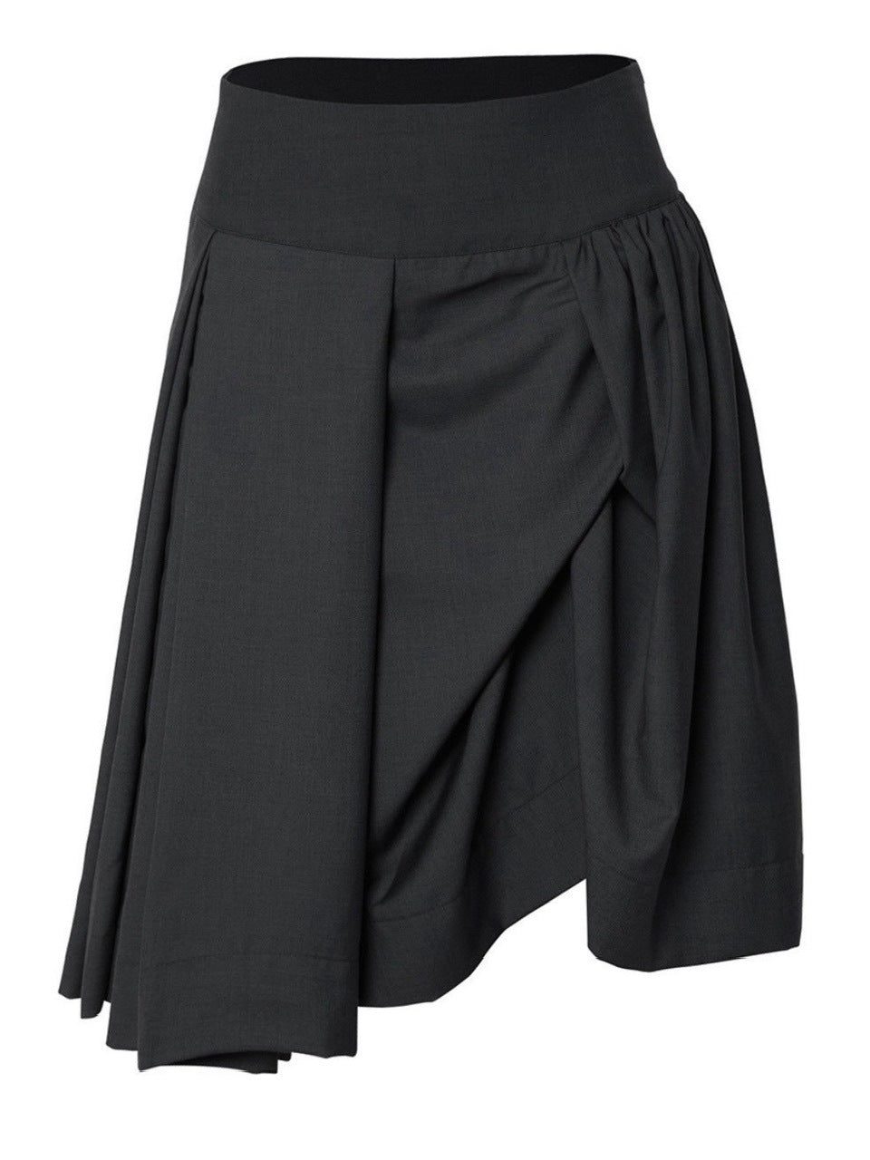 【FLAREUP】Asymmetrical Draped Midi Skirt