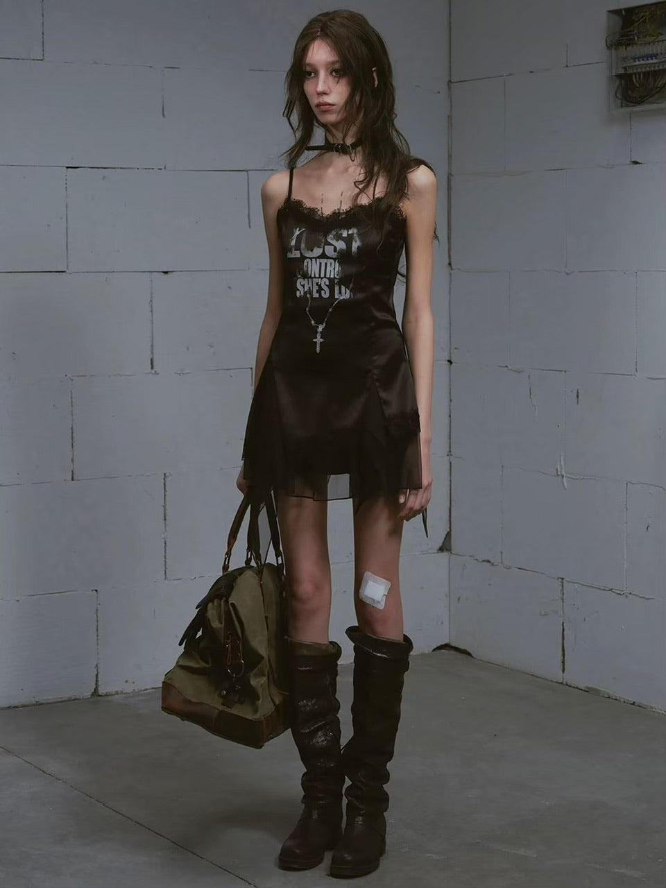 【Cest Nous】Satin Lace Camisole Dress / 【セヌー】サテンレースキャミワンピース