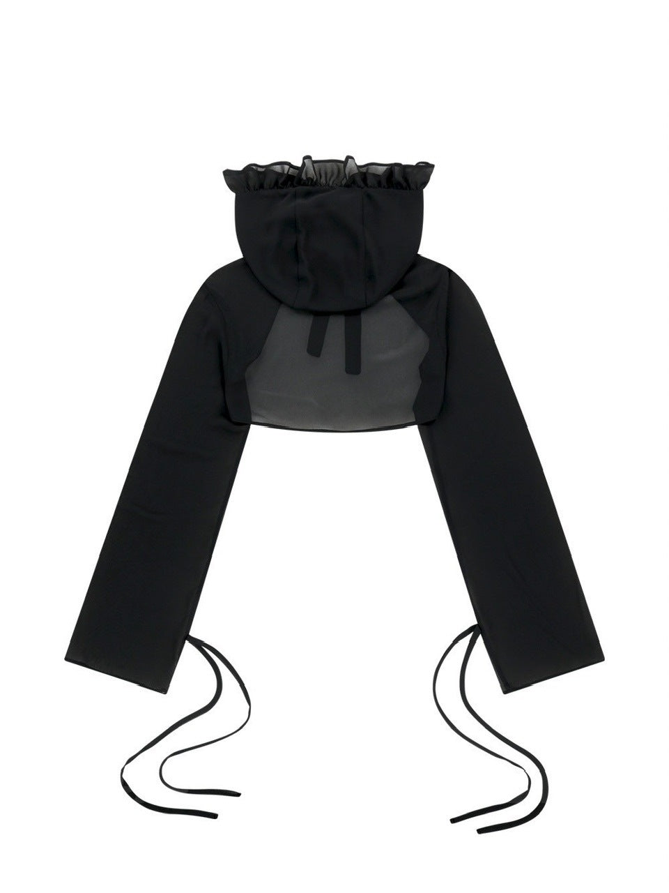 【TUOMIO】CHIFFON HOODED BOLERO / 【トゥオミオ】シフォンフードボレロ