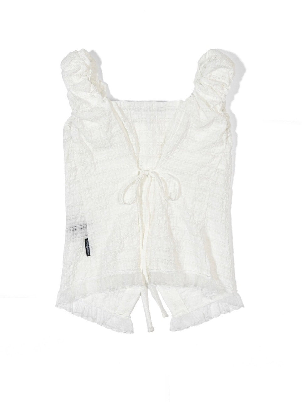 【Uglyshadow】CHECK SHIRRING BLOUSE / 【アグリーシャドウ】チェックシャーリングノースリーブブラウス