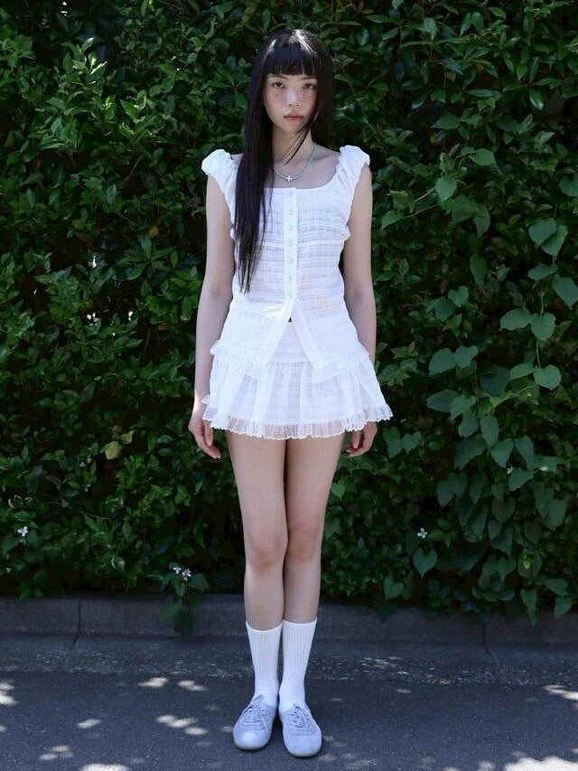 【Uglyshadow】CHECK SHIRRING SKIRT / 【アグリーシャドウ】チェックシャーリングミニスカート