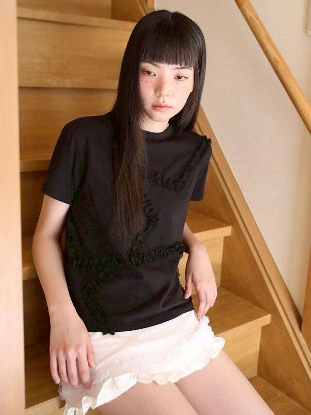 【Uglyshadow】 MESH STAR RUFFLE MINI SKIRT / 【アグリーシャドウ】メッシュスターラッフルミニスカート