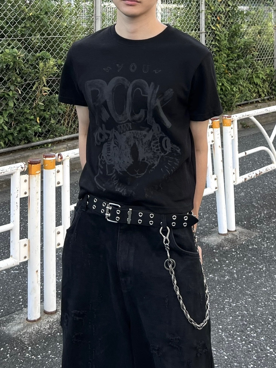 大阪店WEB限定【Chikashitsu +】cropped cat t-shirt (2color