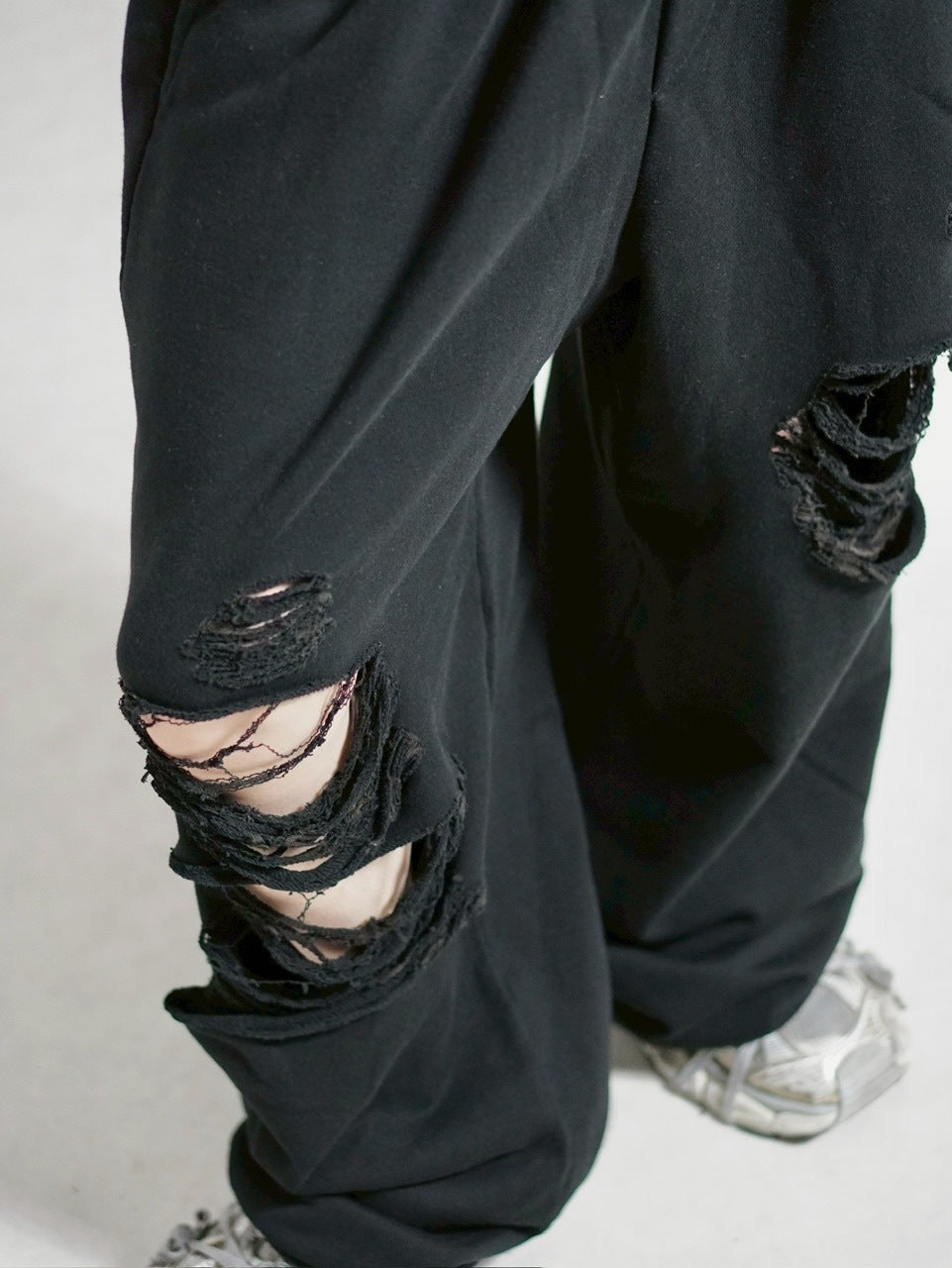 受注制【Chikashitsu +】full length crash sweat pants / 【チカシツプラス】フルレングスクラッシュスウェットパンツ (2color)