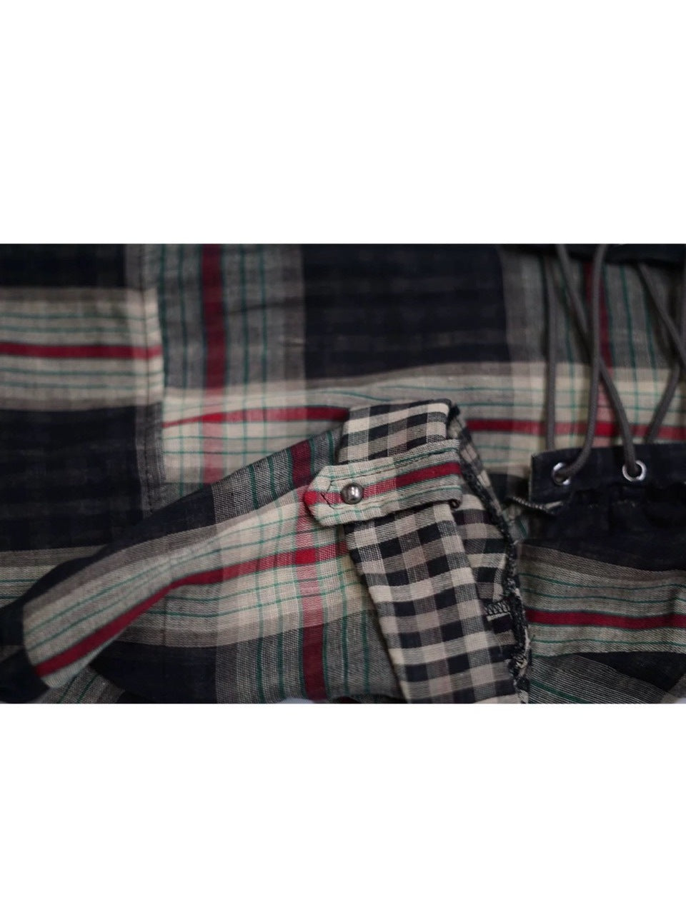 【Cest Nous】Lace Trim Plaid Shirt / 【セヌー】レースフリルチェックブラウス