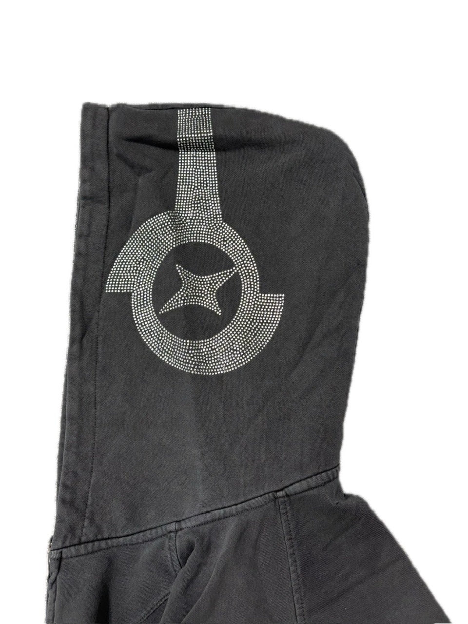 【NMTXU】rhinestone design zip parka / 【エヌエムティーエックスユー】ラインストーンデザインダブルジップパーカー