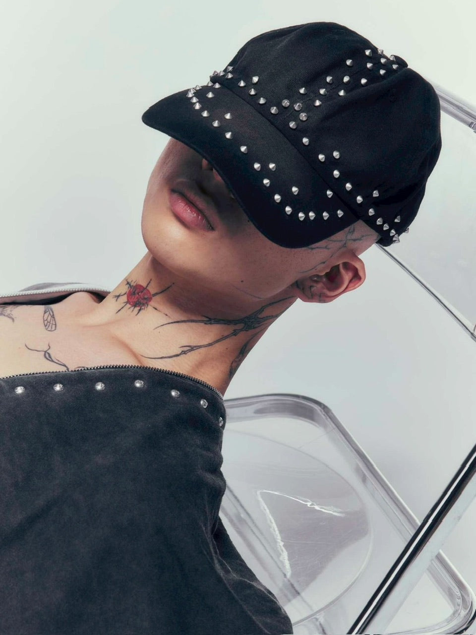 【DIG YOUR OWN GRAVE】SILENT CROSS CAP /【ディグユアオウングレイブ】スタッズキャップ