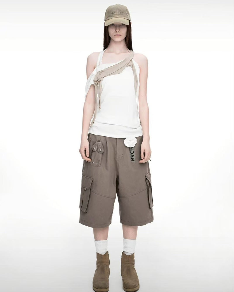 【NACHE】RAWCUT HALTER SLEEVELESS