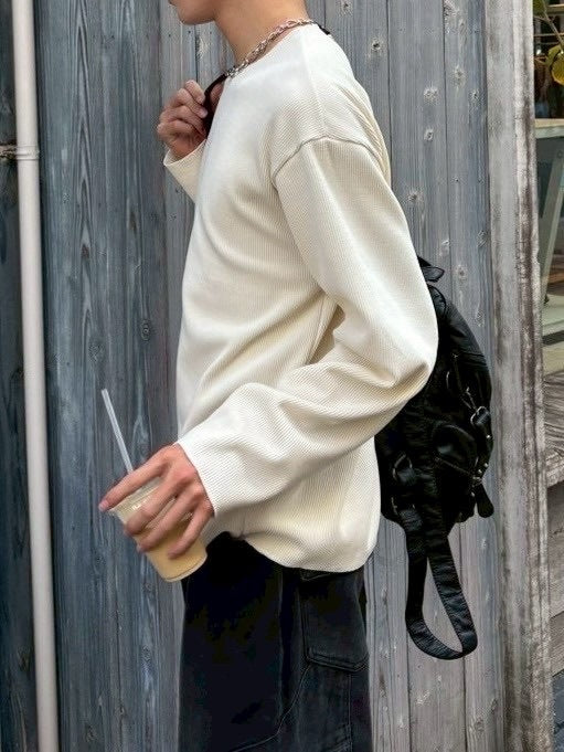 大阪店WEB限定受注制【Chikashitsu +】simple deck crew neck knit / 【チカシツプラス】シンプルデッキクルーネックニット (3color)