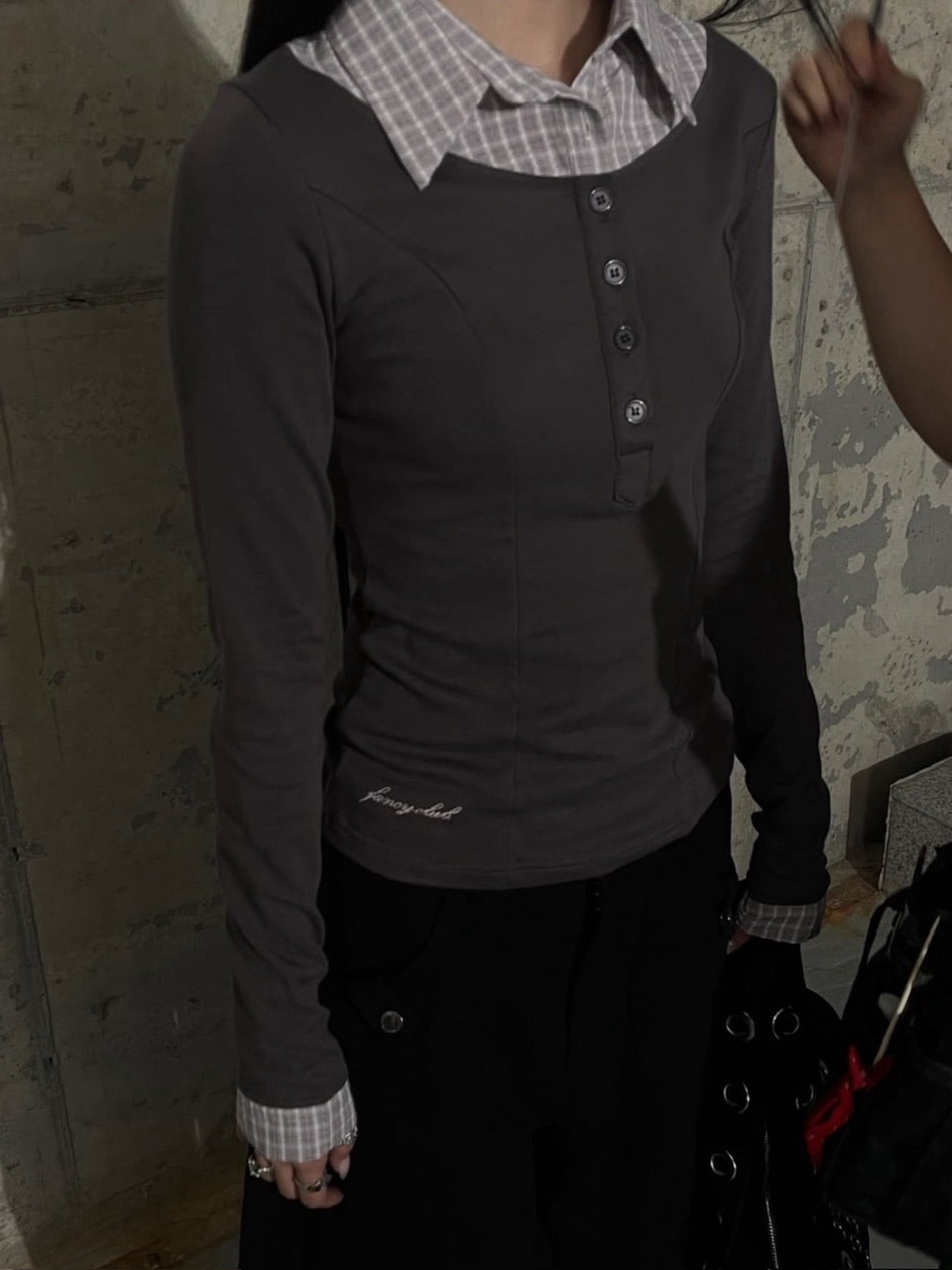 【FANCY CLUB】SHIRT LAYERED LONG SLEEVE / 【ファンシークラブ】シャツレイヤード長袖Ｔシャツ