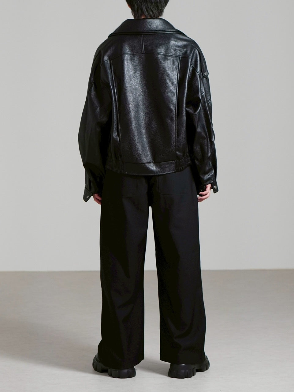 受注制【Chikashitsu +】high neck non-leather bomber jacket / 【チカシツプラス】ハイネックノンレザーボンバージャケット (2color)