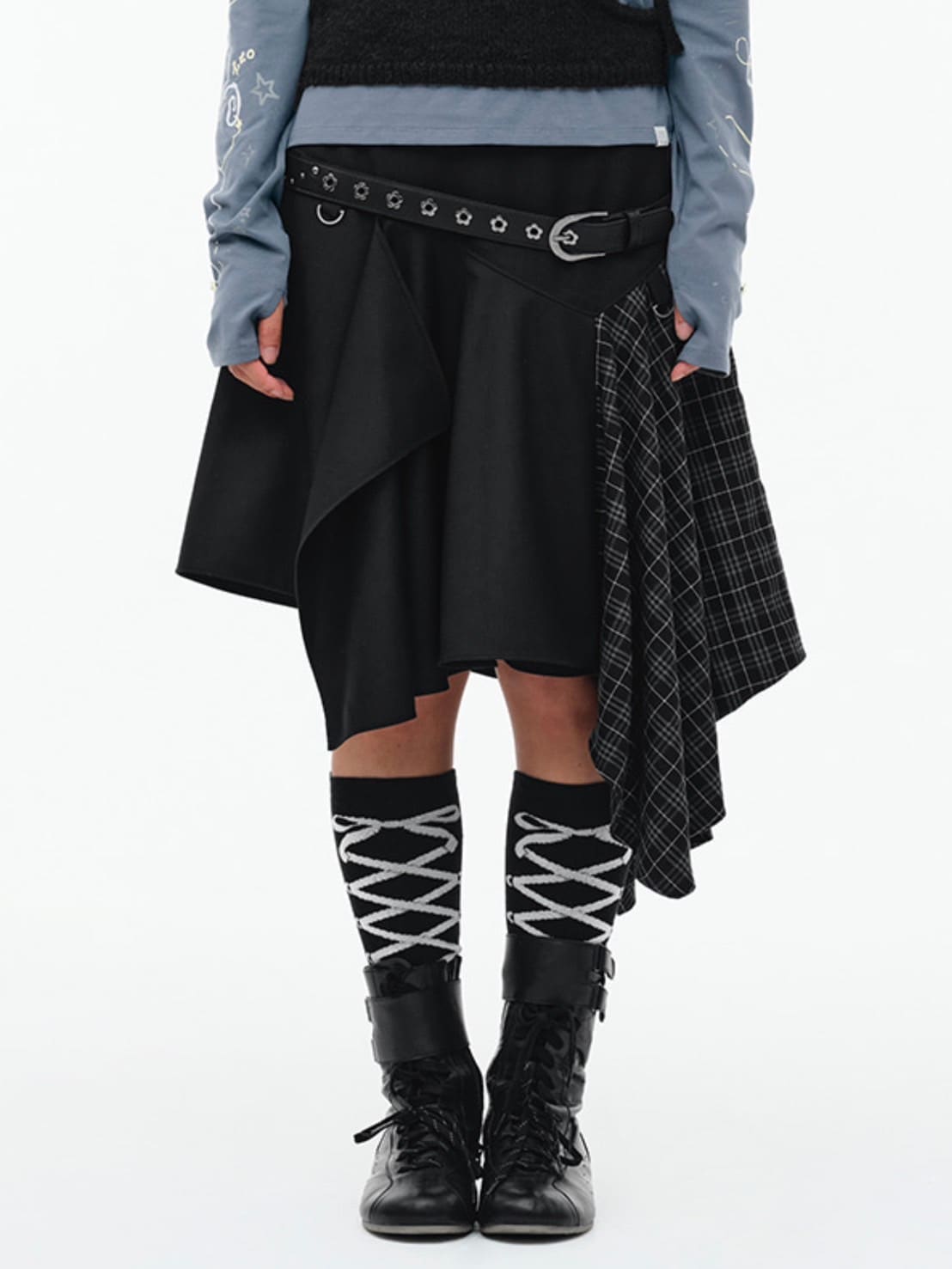 【TUOMIO】LAYERED ASYMMETRIC SKIRT / 【トゥオミオ】レイヤードアシンメトリースカート