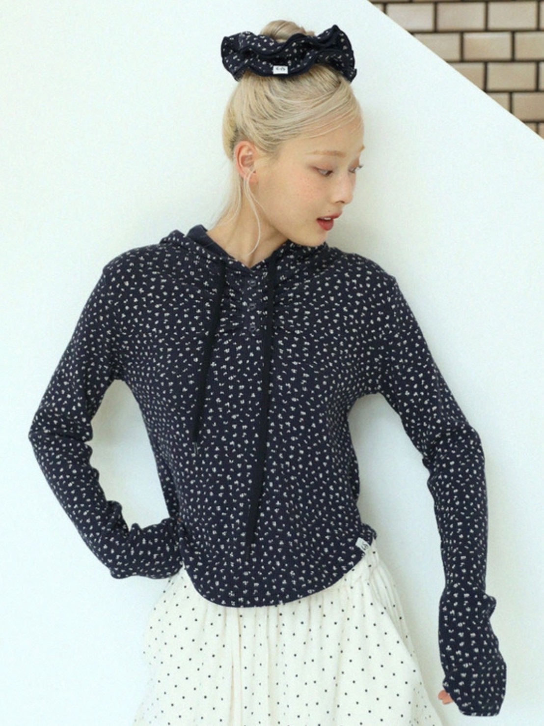 12/21 20:00 再販【Uglyshadow】FLOWER WAFFLE HOODIE