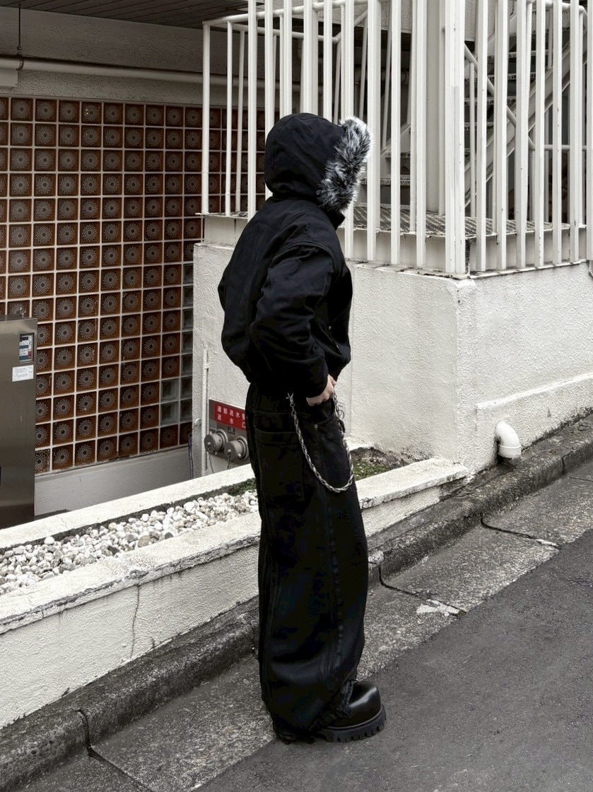 【youll】cropped fur hooded blouson