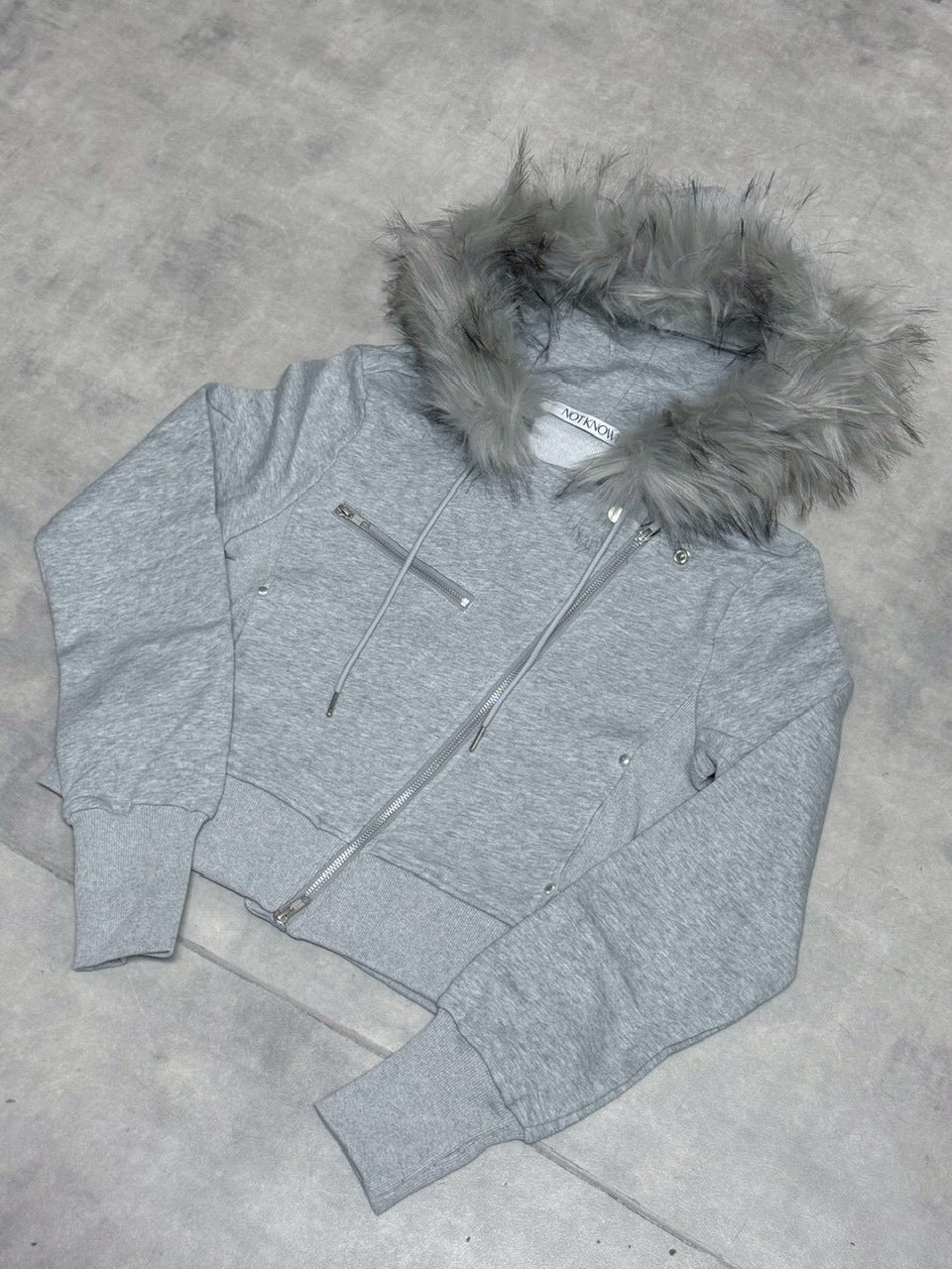 12/20 20:00発売【NOT KNOWING】RIDER FUR HOOD ZIP UP /【ノットノーイング】ライダーファーフードジップアップスウェット