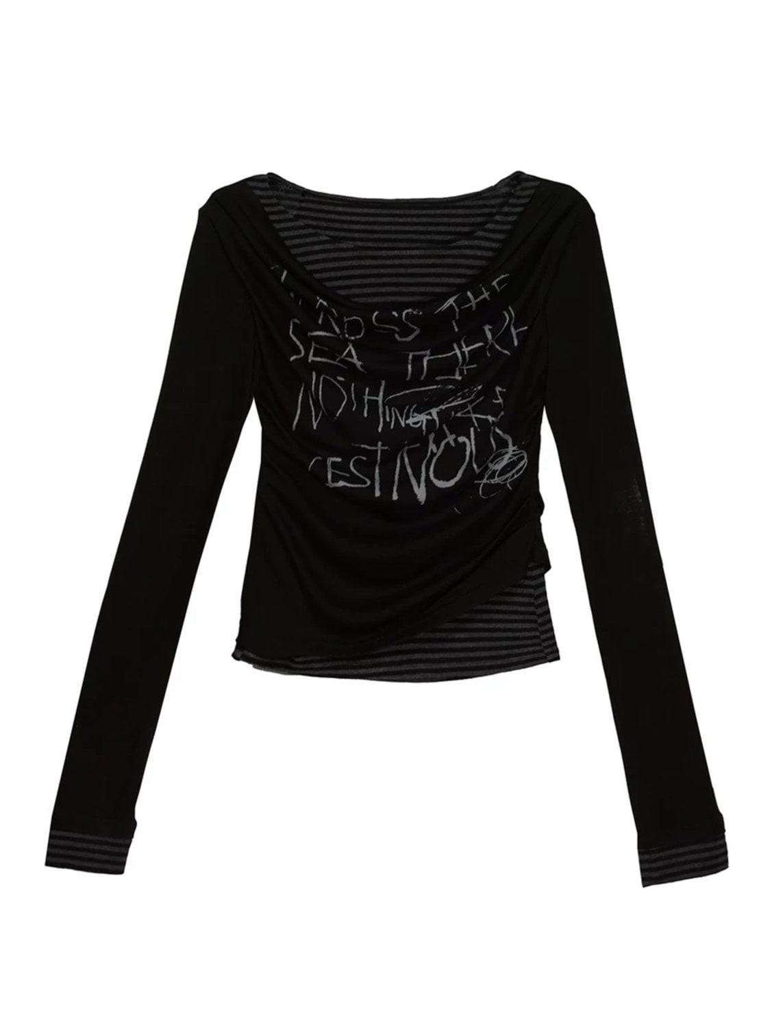 【Cest Nous】Border Patchwork T-Shirt