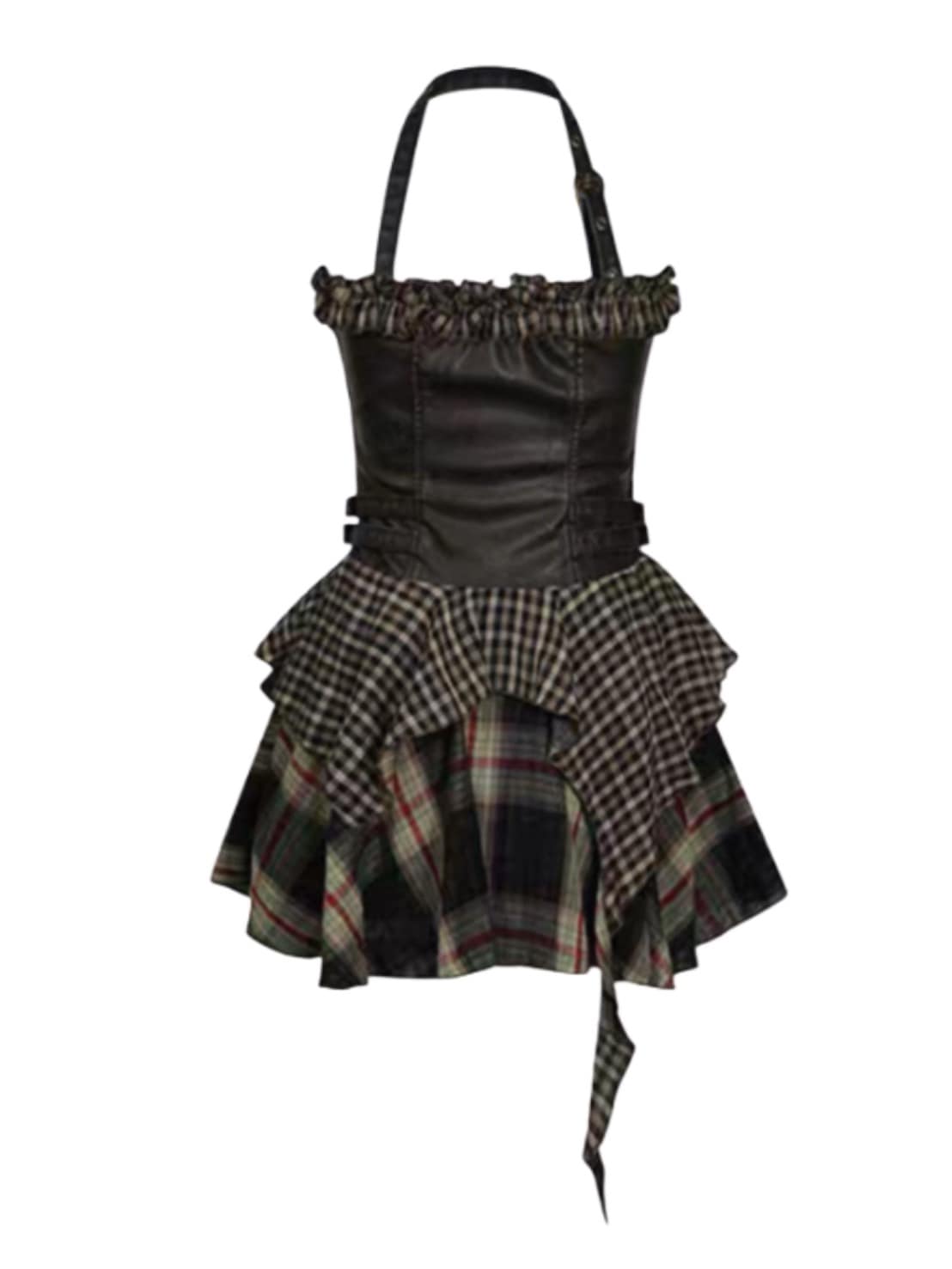 【Cest Nous】Belted Halter Dress / 【セヌー】ベルトホルターフリルワンピース