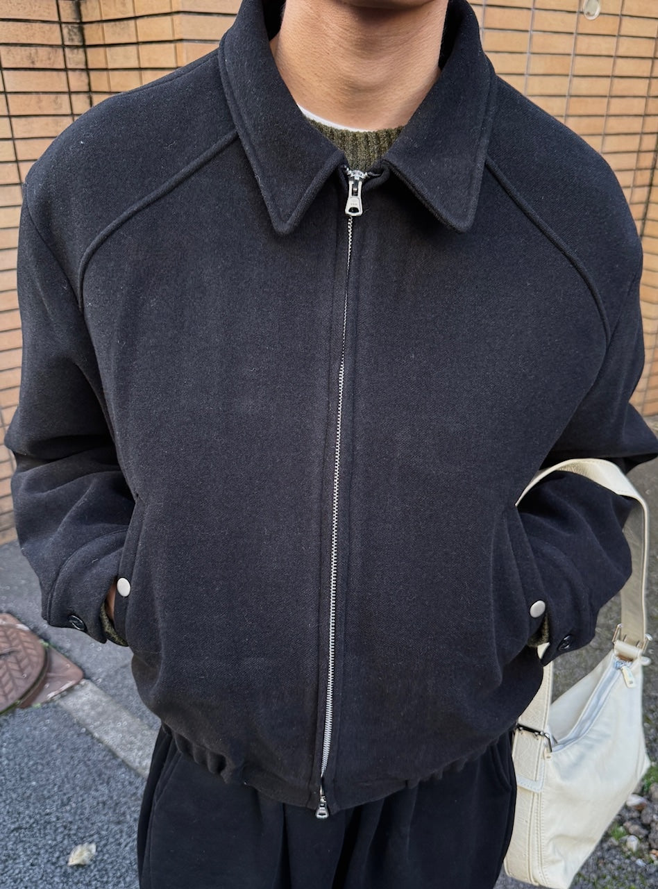 東京店WEB限定受注制【Chikashitsu +】cropped wool zip jacket / 【チカシツプラス】クロップドウールジップジャケット (3color)