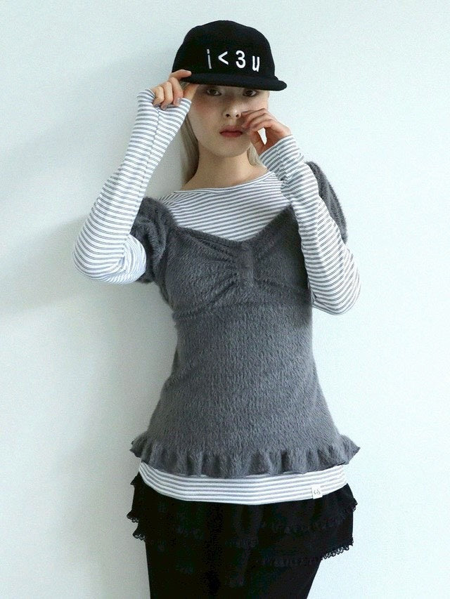 12/21 20:00 発売【Uglyshadow】SOFT SHIRRING T-SHIRT