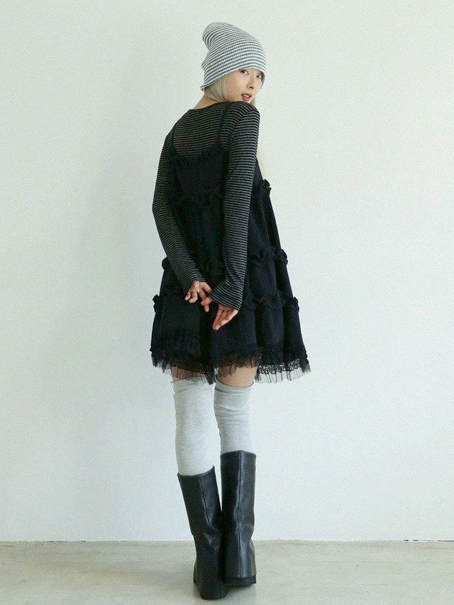 12/21 20:00 発売【Uglyshadow】THIN STRIPED T-SHIRT