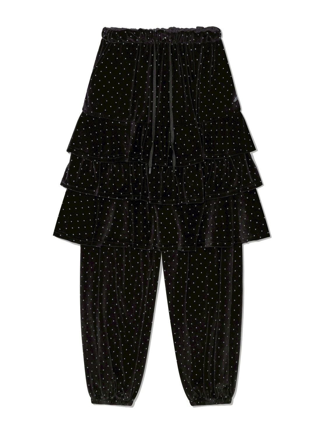 12/21 20:00 発売【Uglyshadow】DOT VELVET CANCAN MIDI SKIRT PANTS