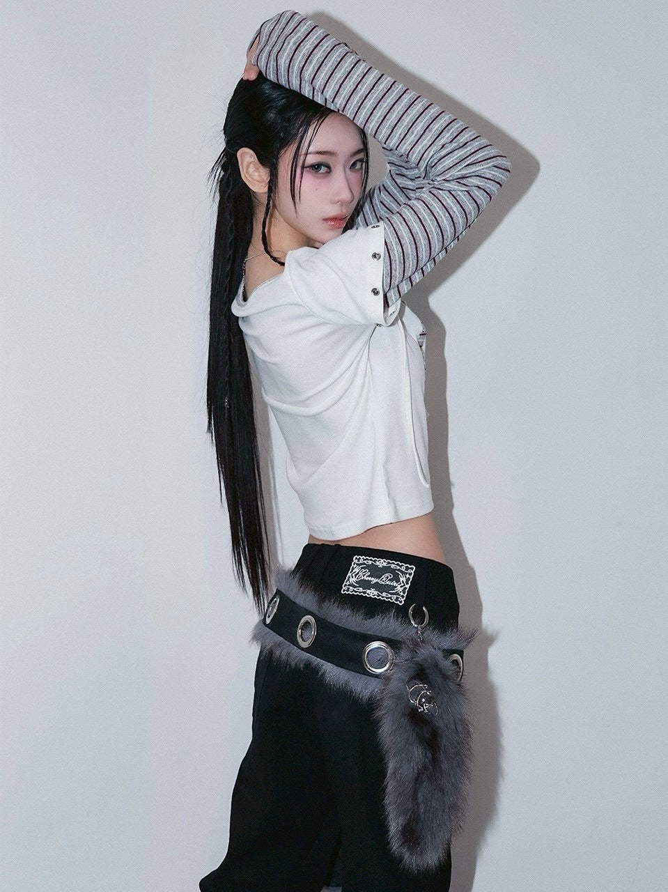 1/2 20:00発売【CHERRYQUIRI】fur loop eyelet belt