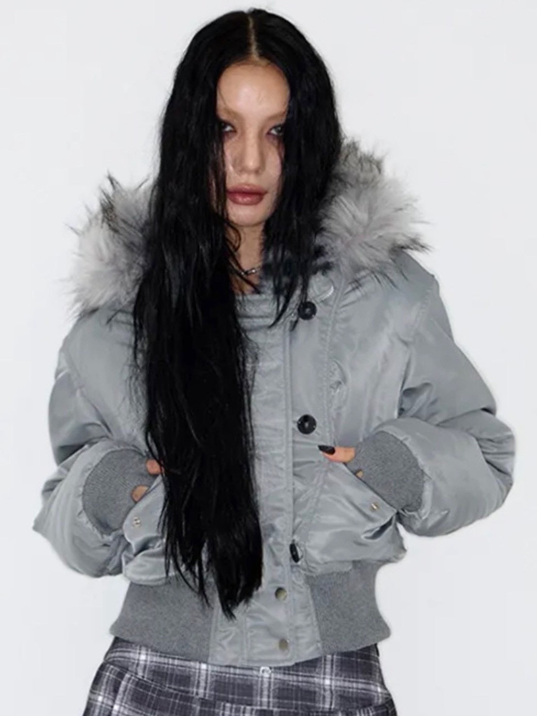 【NOT KNOWING】Fur Trim MA-1 Padded Jumper