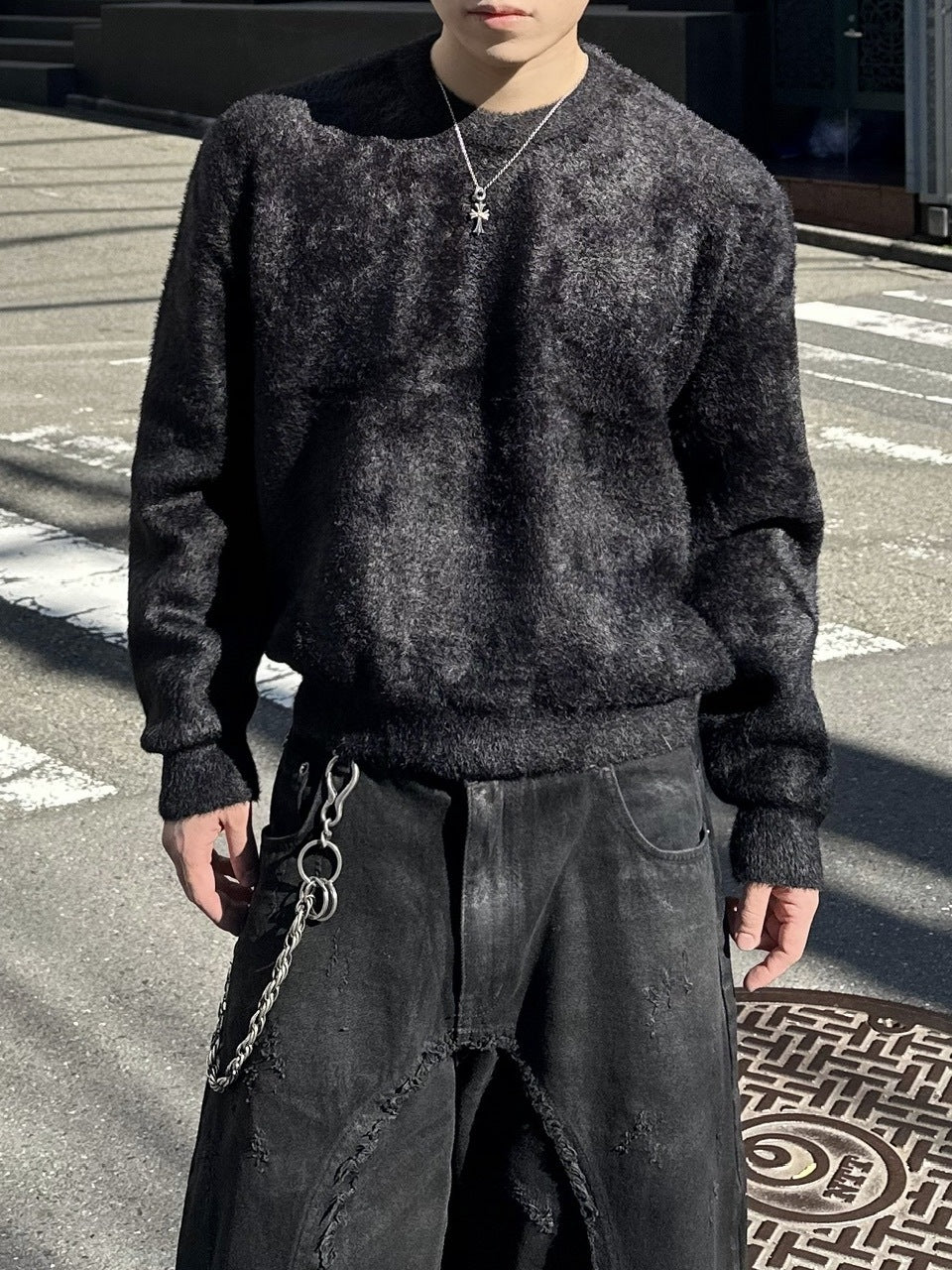 大阪店WEB限定受注制【Chikashitsu +】cropped hairy knit / 【チカシツプラス】クロップドヘアリーニット (3color)