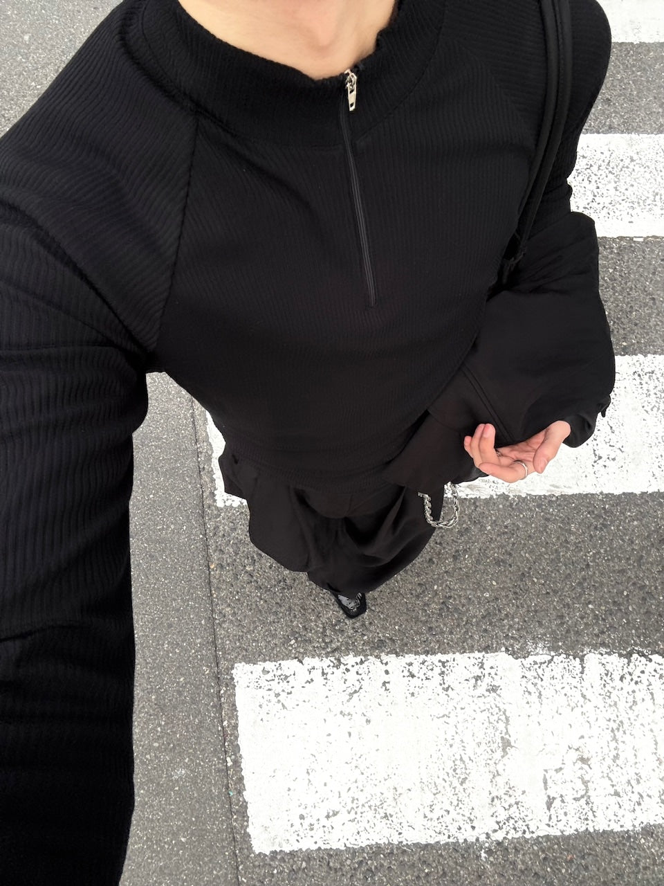 大阪店WEB限定受注制【Chikashitsu＋】mockneck zip long sleeve / 【チカシツプラス】モックネックジップ長袖Tシャツ (3color)