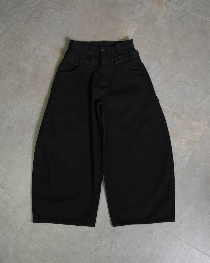 【Lee fi Ne】Double Waist Baggy Jeans