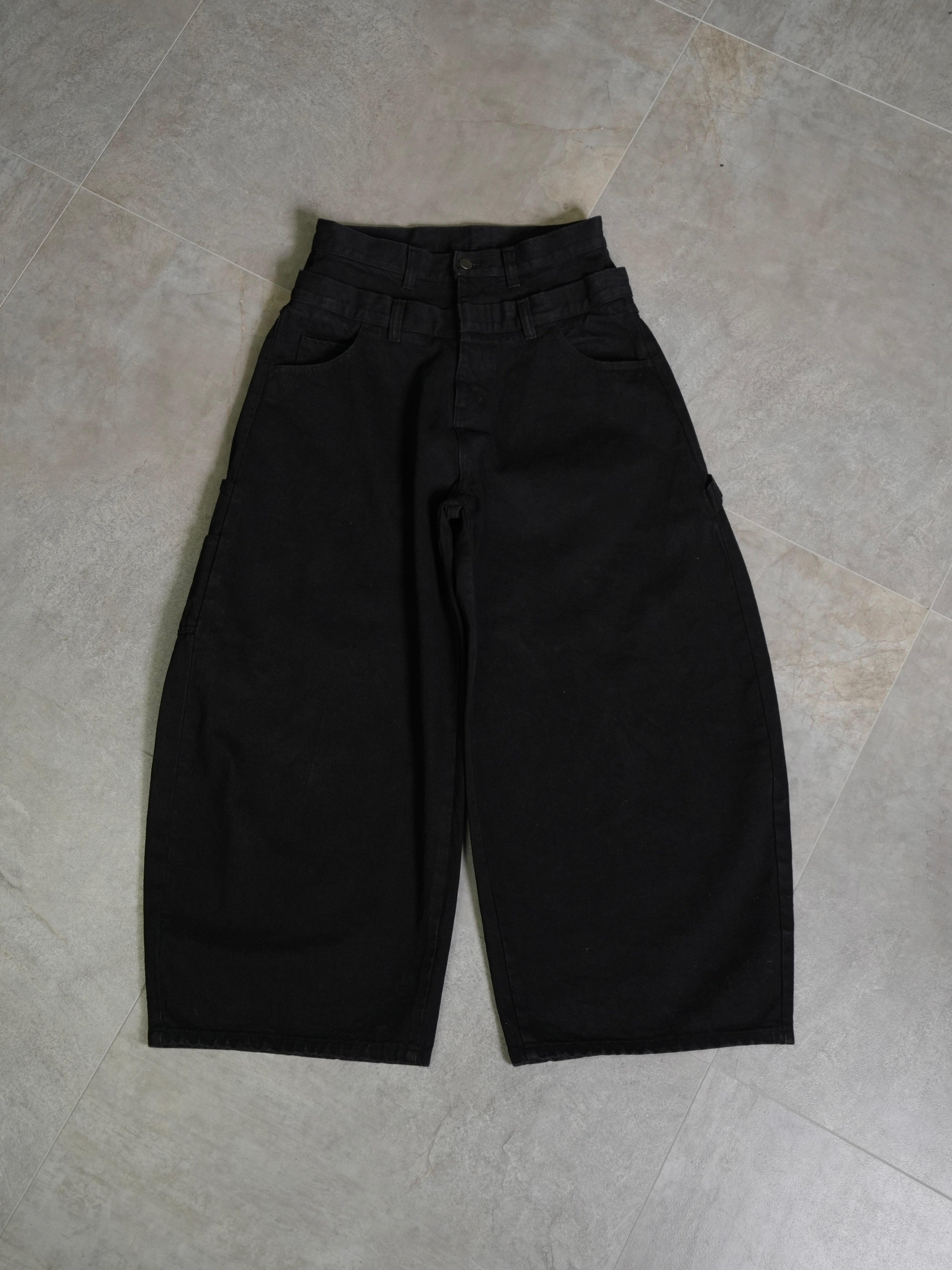 【Lee fi Ne】Double Waist Baggy Jeans