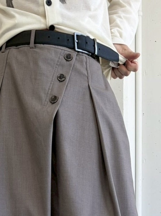 国際配送【LUV CODE】diagonal button wide pants (3color)