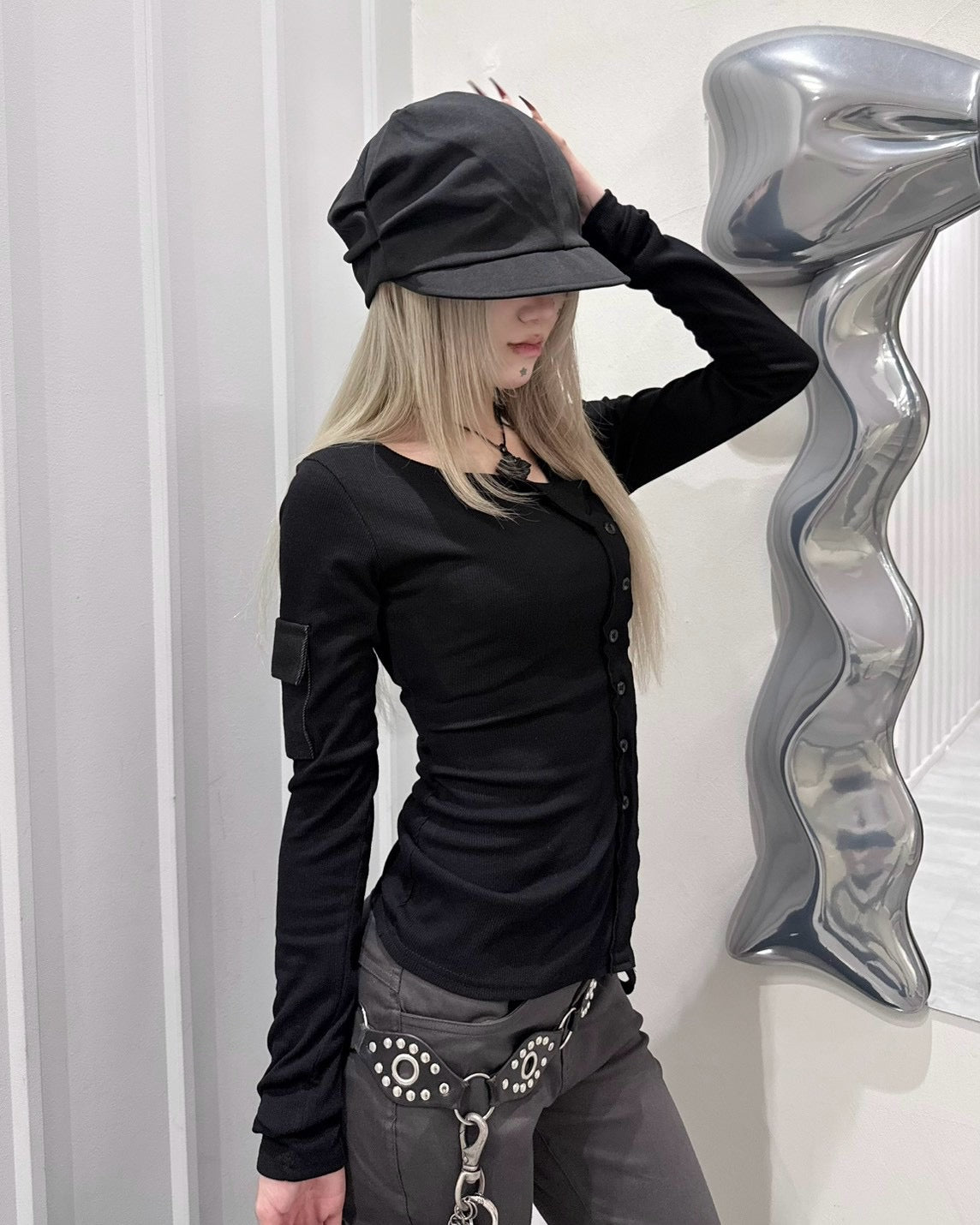 受注制【nmtc+】Double Button Rib Cardigan (2color)