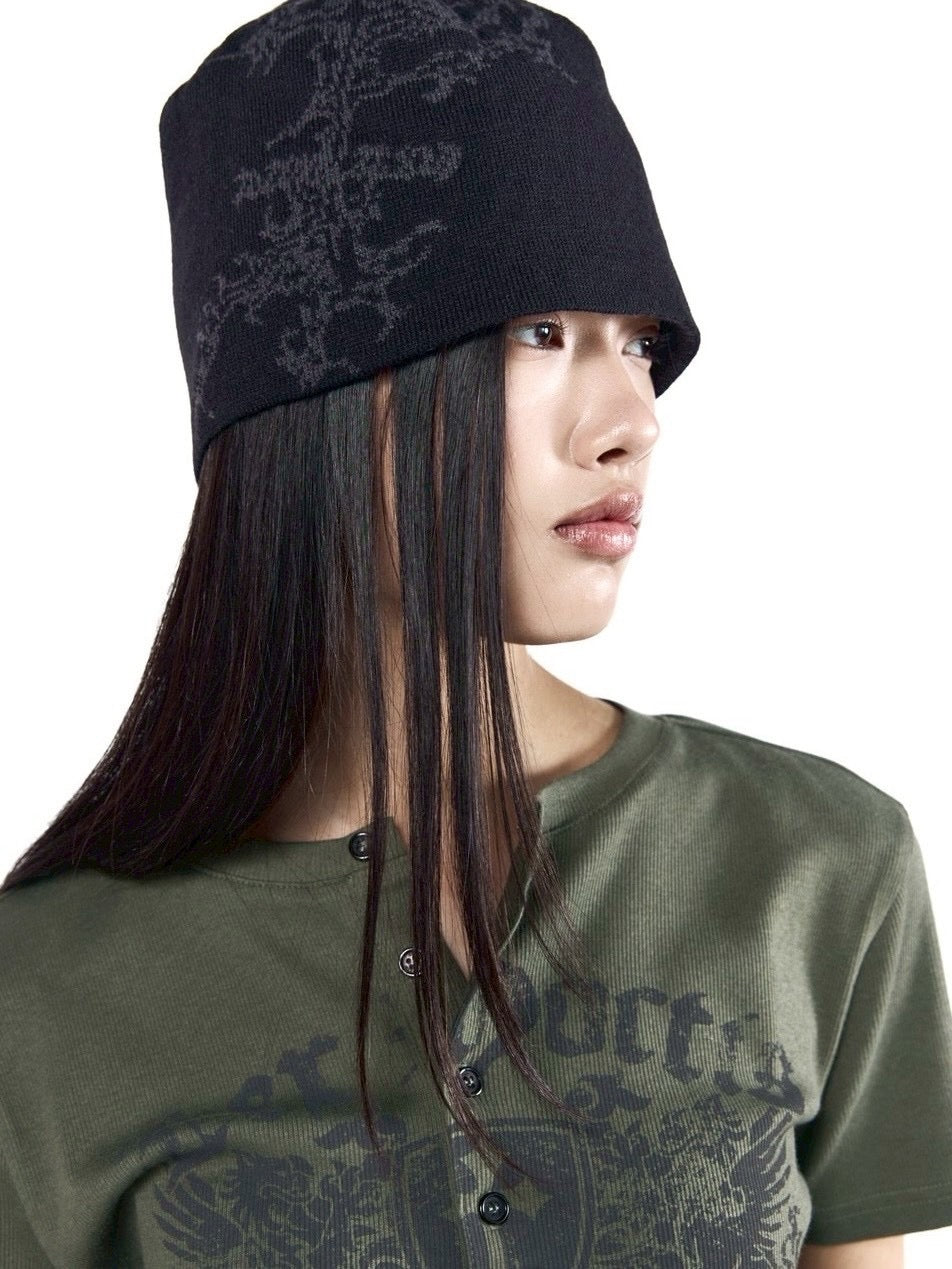 【AAKAM】Gothic Graphic Beanie