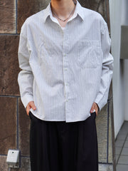 東京店WEB限定受注制【Chikashitsu +】compact stripe shirt (2color)