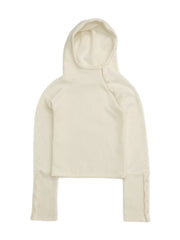 受注制【Chikashitsu +】buttoned rib hood knit (3color)