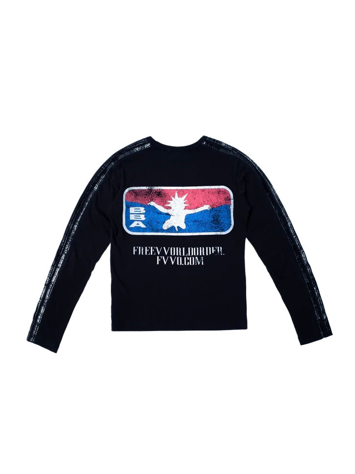 【F.V.V.O】Parody Logo Slim-Fit Long Sleeve Tee