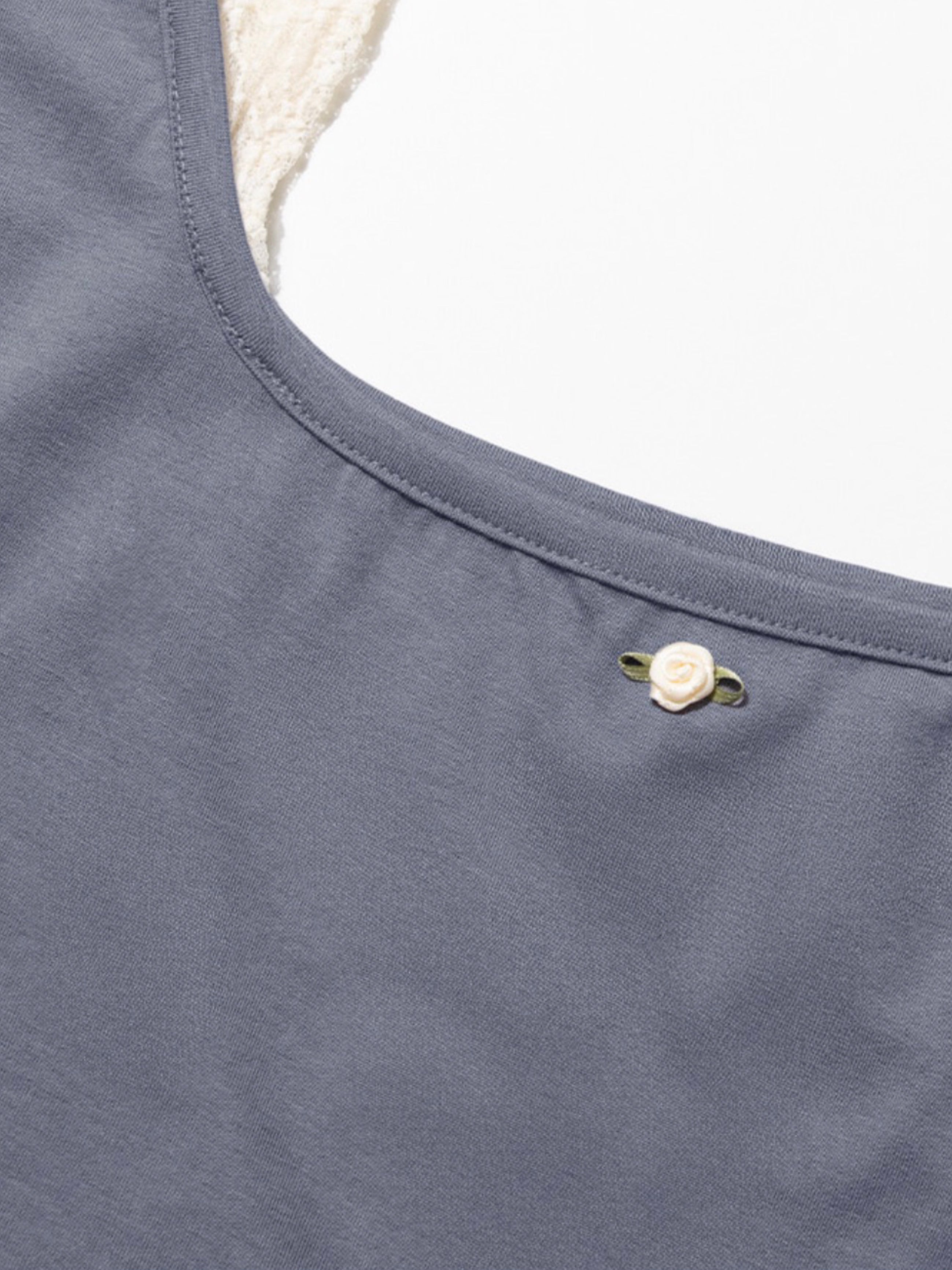 【FANCY CLUB】 LACE SQUARE NECK TOP