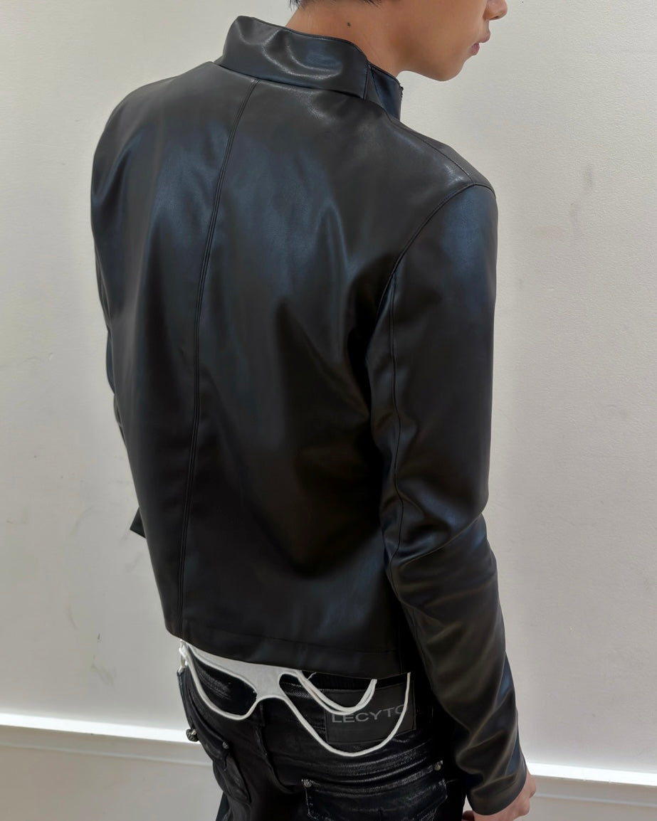 【LECYTO】Offset Leather Jacket