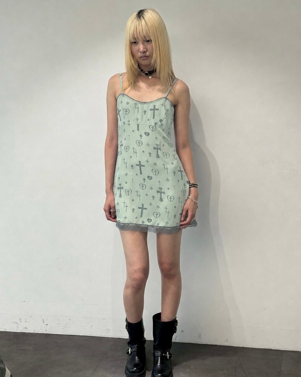【runningHIGH】LACE POINT SLEEVELESS DRESS