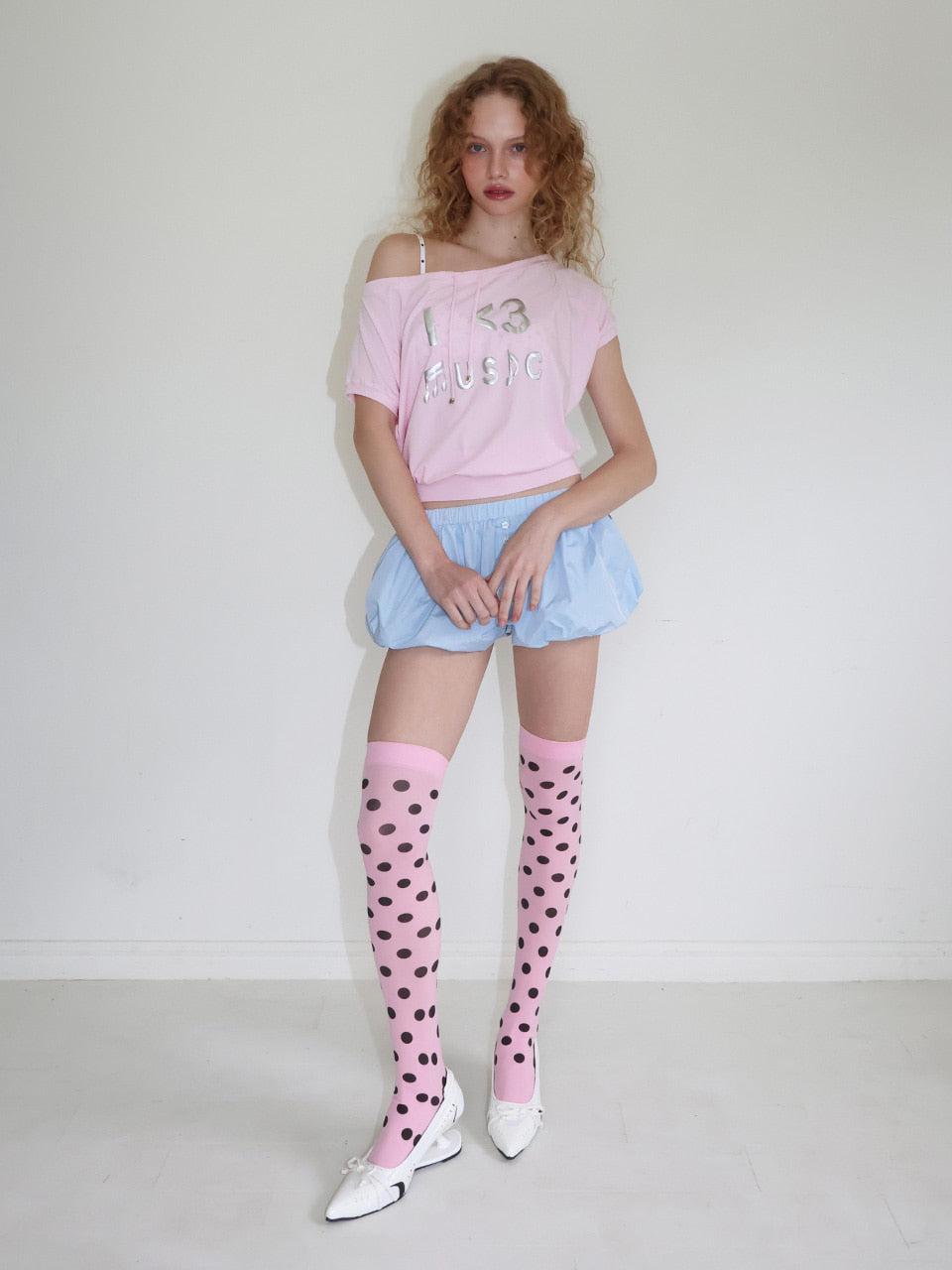 【CRANK】I LOVE MUSIC OFF-SHOULDER TOP